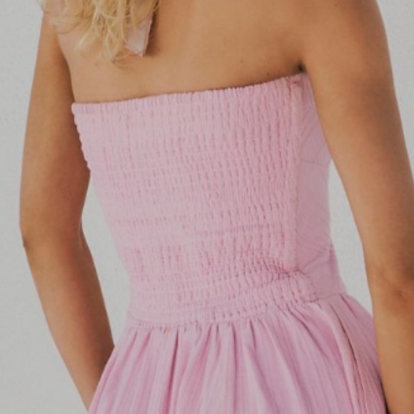 FREE PEOPLE MARBELLA SLEEVELESS MIDI DRESS ROMANCE PINK  LARGE - Picture 4 of 11